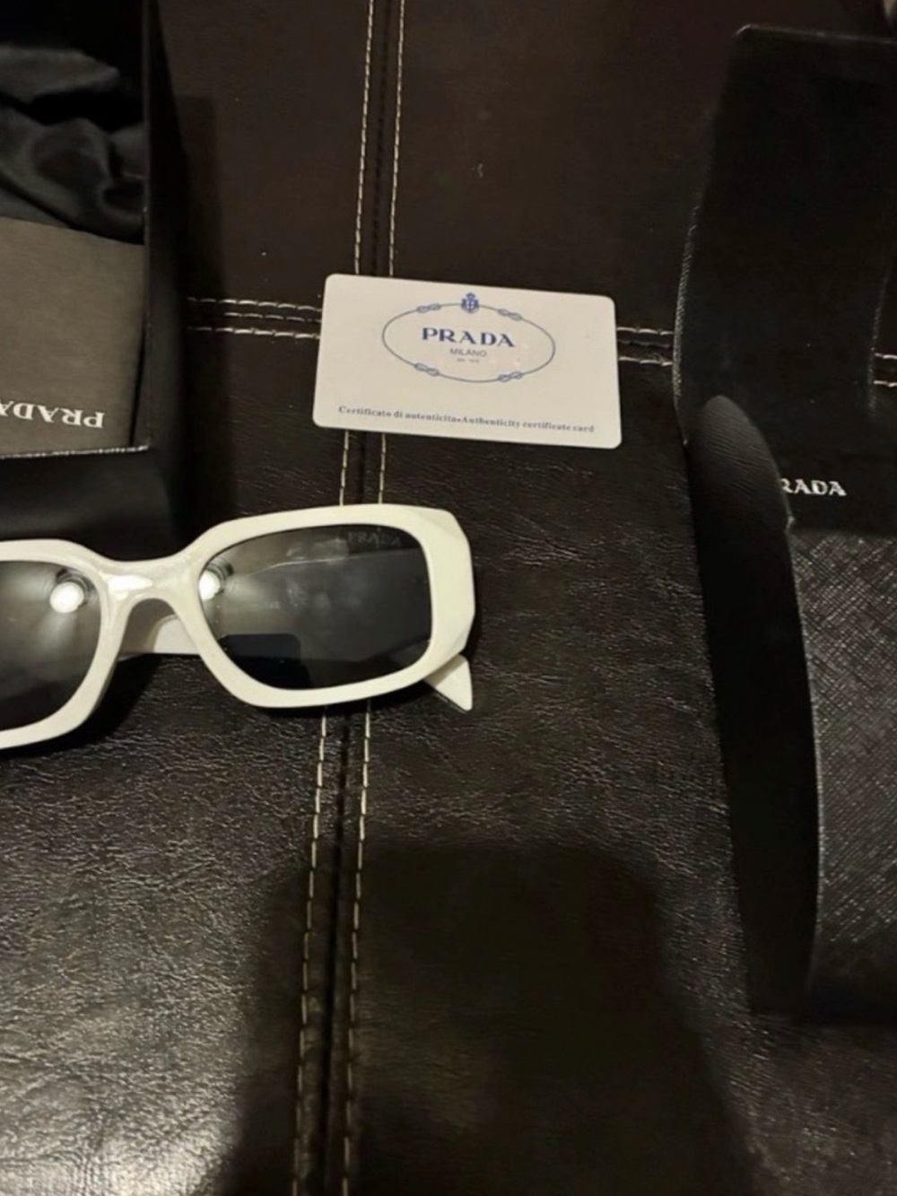 White prada symbole sunglasses